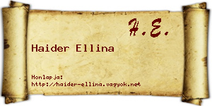 Haider Ellina névjegykártya